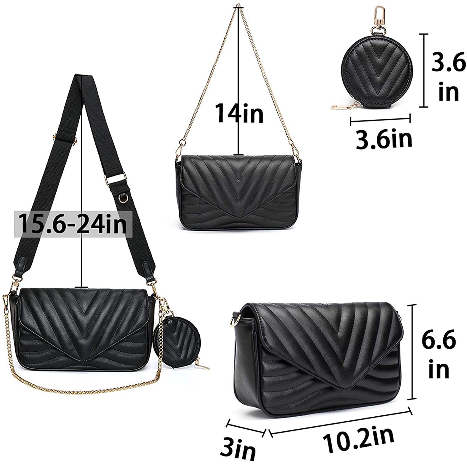 Small Women Leather Crossbody Bag for Clutch Purse Designer Shoulder Bag  Chain Quilted Cross Body Bag,White，G153023 