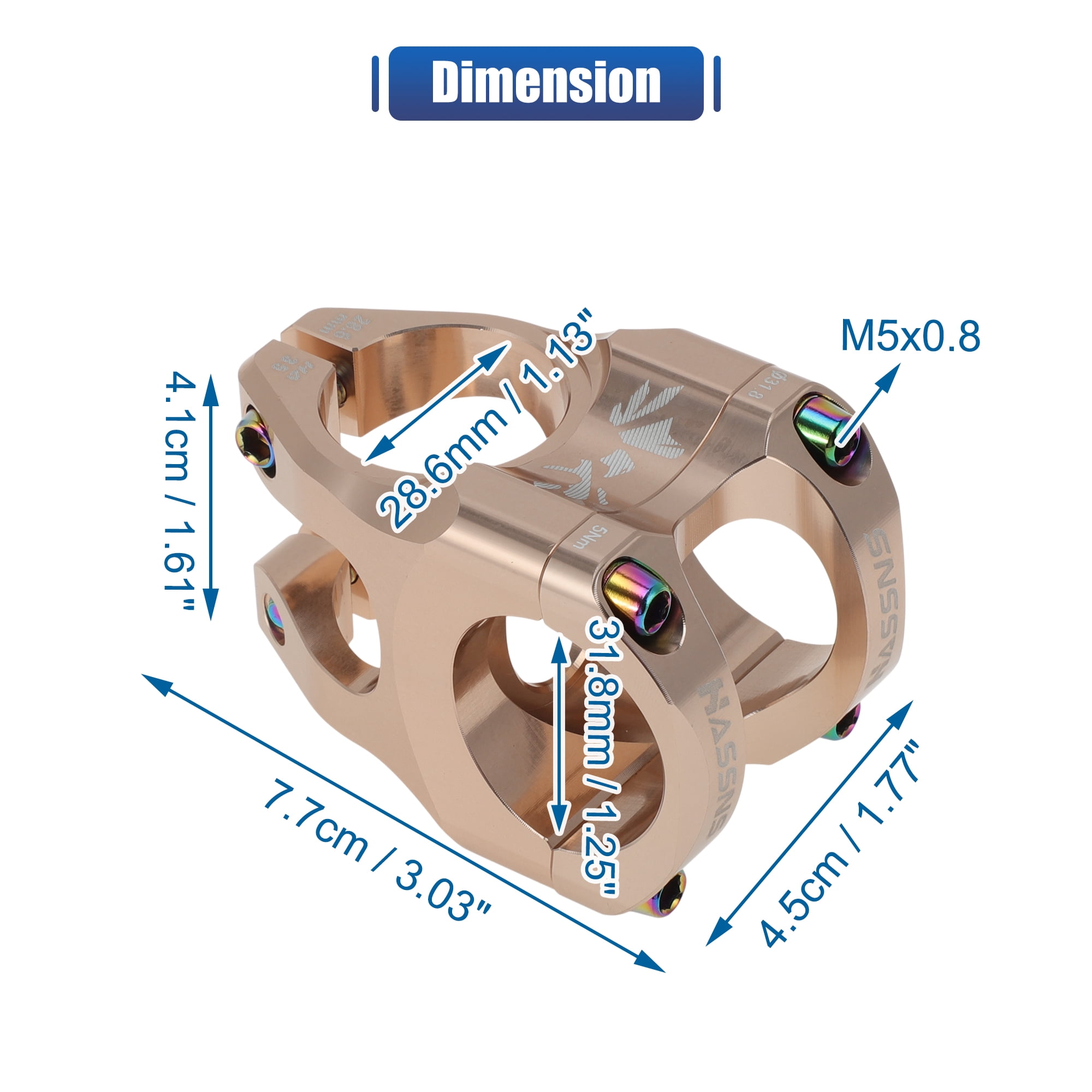 Unique Bargains CNC Aluminum Alloy 35mm Mountain Bike Stem for Bicycle Titanium Tone