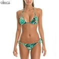 thumbnail image 7 of CLOOCL Sexy Bikinis Swimsuit 3D Print Palm Leaves Tropical Jungle Hawaii Women Straps Swimming Suit for Women Bikinis Set, 7 of 7