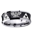 thumbnail image 2 of Legend of Zelda 8MM Concave Black Tungsten Men Ring, 2 of 2