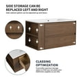 thumbnail image 5 of 36 Inch Wall Mounting Bathroom Vanity with Ceramic Sink, Bathroom Sink Cabinet with Close Drawer and Side Storage, Floating Bathroom Vanity, Brown Oak + White, 5 of 7