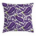 thumbnail image 1 of Eggplant Throw Pillow Cushion Cover, Delicious Aubergines in Abstract Representaiton Fresh Dish Healty Food Vegetable, Decorative Square Accent Pillow Case, 18 X 18 Inches, Purple White, by Ambesonne, 1 of 2