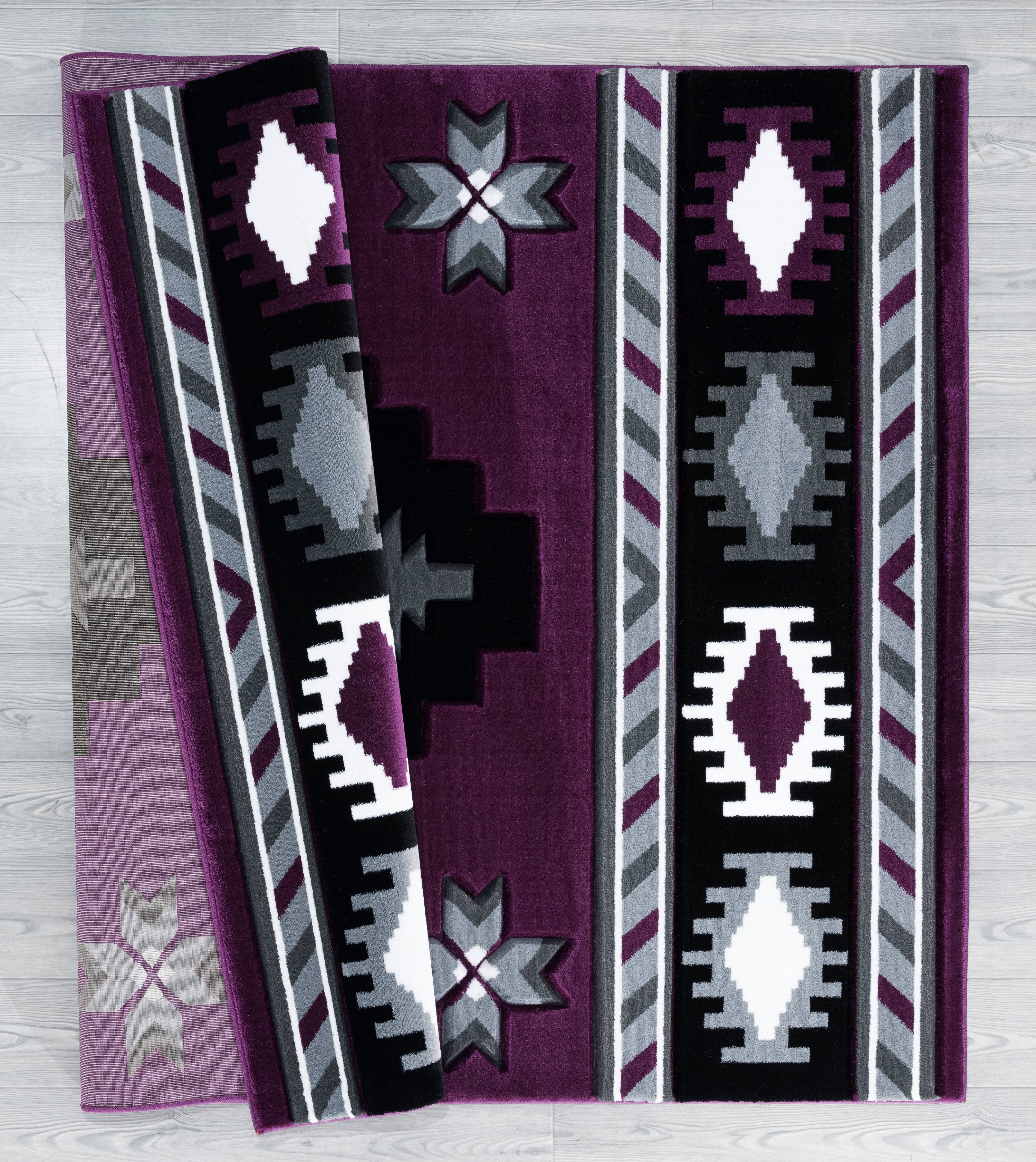 United Weavers Drachma Volos Southwestern Geometric Area Rug, Plum, 7'10" x 7'10"