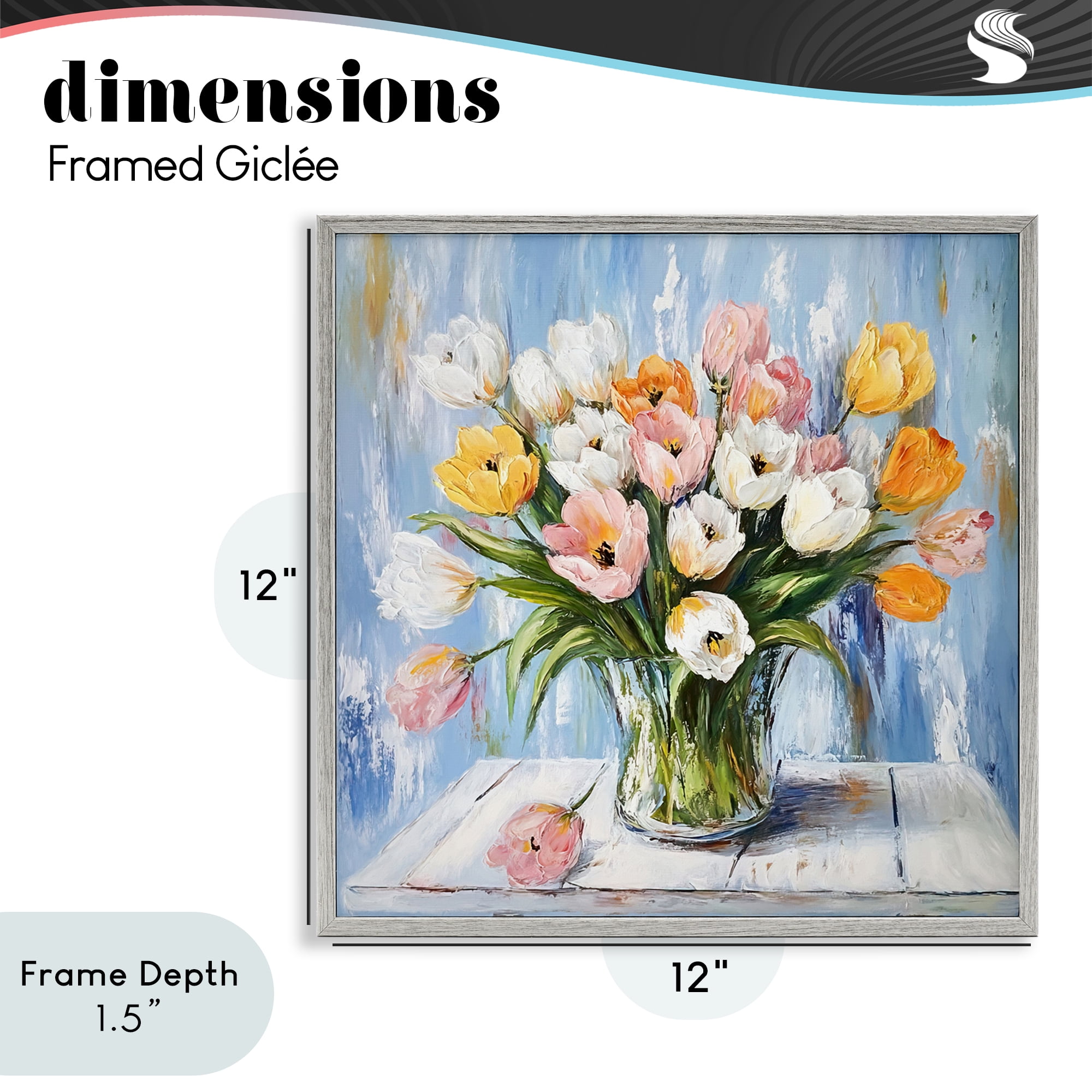 Stupell Industries Her Cottage Garden Tulips Gray Framed Giclee Art, design by Tina LeCour