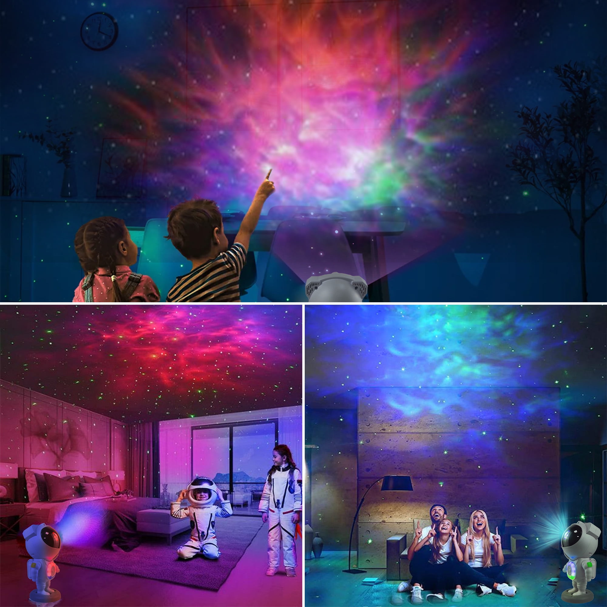 DAYBETTER Astronaut Galaxy Projector for Bedroom, Kids Night Light with Remote and Bluetooth Speaker, Star Lights for Ceiling Home Decor