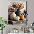 thumbnail image 4 of Rustic Autumn Pumpkin Canvas Print, Black White Harvest Art, Thanksgiving Seasonal Farmhouse Wall Decor, 4 of 8
