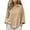 Khaki, variant on Womens 3/4 Bell Sleeve Tops Lapel Loose Fit Pullovers Summer Casual Tunic Blouses Boho Beach Vacation Clothes