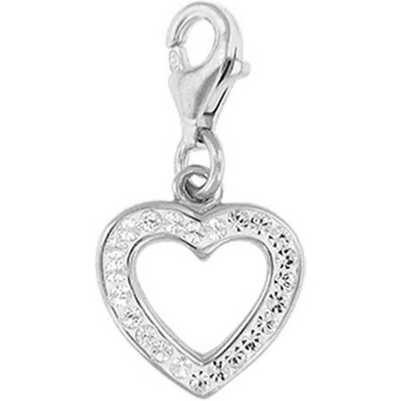 Doma Jewellery SSPE347CClear Sterling Silver Crystal Charm, Heart - Clear