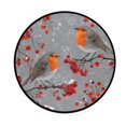 thumbnail image 2 of 36.2 Inch Round Floor Mat Red Berries and Robin Birds Carpet Decor Rug for Living Room Bedroom, 2 of 6
