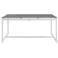 thumbnail image 3 of Crown Table à Manger d'Extérieur en Aluminium Blanc et Teck avec Dessus en Pierre, 3 of 7