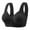Black, variant on Women's Front Buckle Plus Size Bra - Wirefree, Fixed Cup, Breathable Nylon-Spandex, Full Coverage for Elderly/Maternity, US/EU Size Conversion