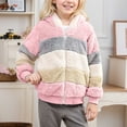 thumbnail image 2 of LRen Girls' Outerwear Jackets Kids Soft Fleece Zip up Hoodie with Pockets,A-Light Pink,5-6 Years, 2 of 6