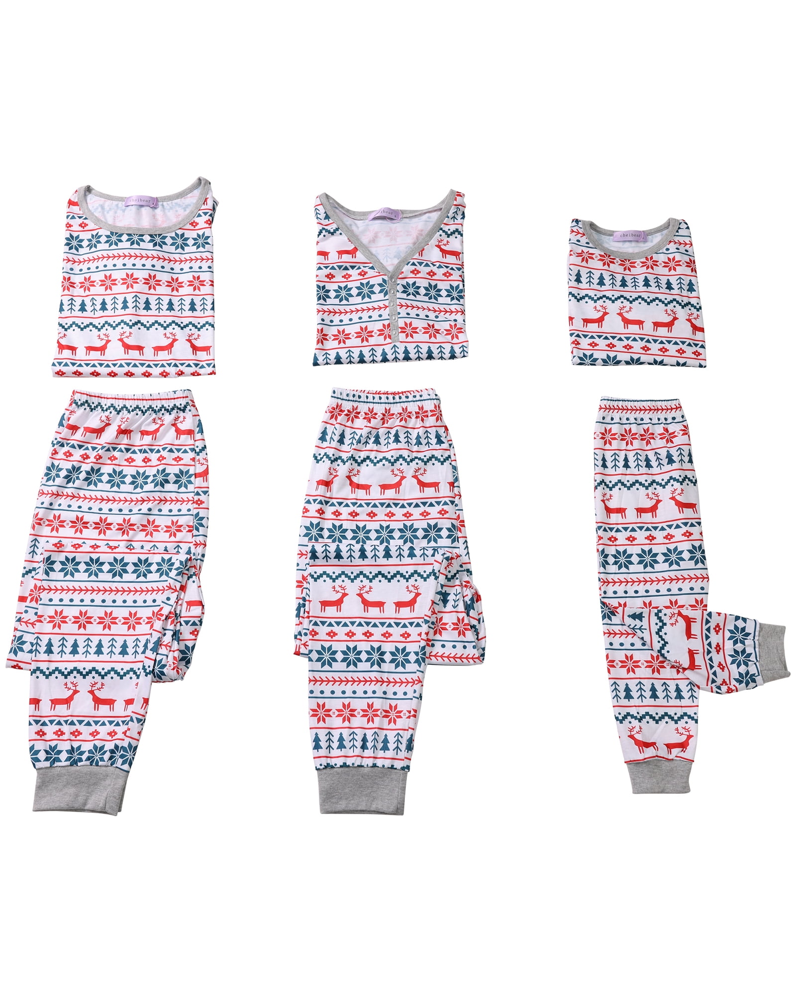 Unique Bargains Women's Christmas Tee with Pants Loungewear Family Pajama Sleepwear Sets