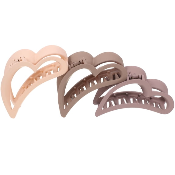 LOLIPPYY 3-Pack Assorted Color Heart-Shaped Hair Clips for Parties, Ceremonies, and Everyday Wear