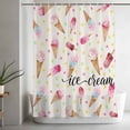 thumbnail image 4 of Ice Cream Shower Curtain, Summer Desert Watercolor Popsicle Colorful Polka Dot Waterproof Shower Curtain Set with 12 Hooks Lightweight Bath Curtains Fabric Bathroom Decor 36x72 Inches, 4 of 9