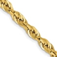 thumbnail image 1 of Diamond2Deal 14K Yellow Gold 4.25mm Semi Solid Rope Chain Necklace for Women 16", 1 of 6
