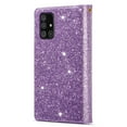 thumbnail image 7 of Dteck Folio Wallet Case For Samsung Galaxy A51 5G SM-A516, Luxury Bling Glitter PU Leather Case with Stand / Zipper Purse / 9 Card Slots / Magnetic Closure Cover with Hand Strap, Purple, 7 of 7