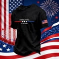 thumbnail image 2 of Ruiwill 4Th Of July Mens T-Shirts Patriotic Fashion Summer Independence Day Tops Flag Print Short Sleeve Crew Neck Men Tshirts Size L Black, 2 of 3