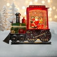 thumbnail image 2 of KOYPTL Christmas Luminous Train Ornament,Clear Liquid Filled Night Light Decoration for Desktop Kitchen Counter Firewall Holiday Party Indoor Window Display Christmas Trees Snow Scenery Supplies, 2 of 6