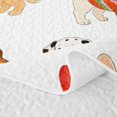 thumbnail image 5 of Homewish Cute Pet Dog Quilt King,Paw Print Heart King Coverlet Set,White,3 Pieces, 5 of 7