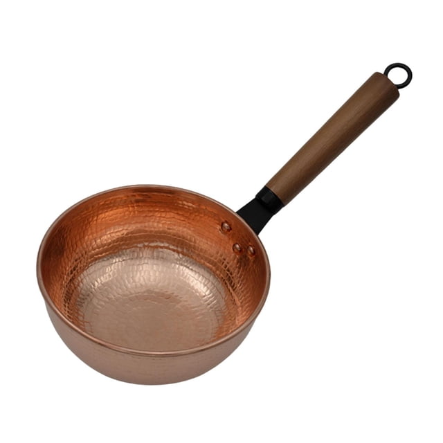 Ruiboury Durable Copper Pot Milk Pot Frying Pan Copper Bobbin Tool For Heating Butter And Chocolate Round Bottom