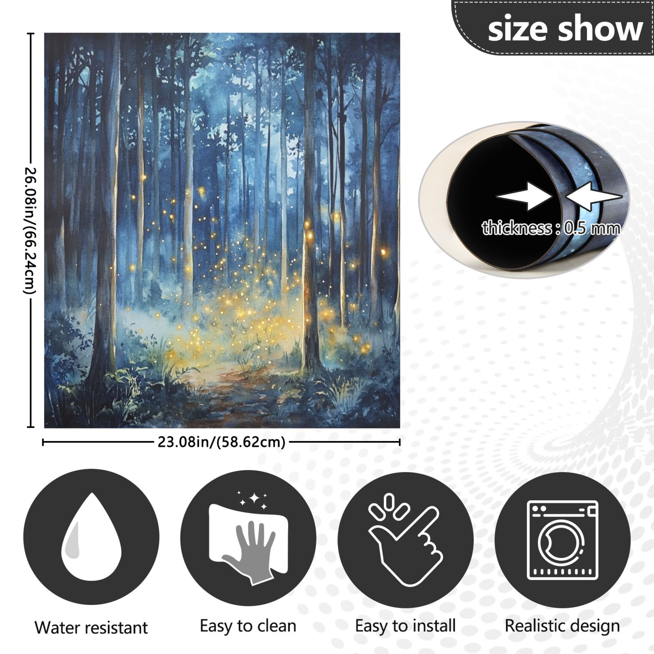 Dishwasher Magnetic Sticker 23x26 Inch Refrigerator Magnetic Sticker Washing Machine Magnetic Sticker Kitchen Panel Magnetic Sticker Home Decor Beautiful Firefly Forest