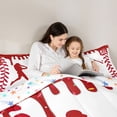 thumbnail image 4 of Erosebridal Red Dripping Baseball Stitch & Hitter Silhouette Graphic Queen Comforter Set 3pcs, Sport Graphic Bedding Comforter Set for Boys And Girls Kids,Super Cozy Room Decor, 4 of 6