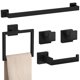 thumbnail image 1 of Juego de accesorios de baño de 5 piezas, color negro mate, juego de barra para toallas de baño de 23,6 pulgadas, juego de accesorios de baño de acero inoxidable SUS 304, toalleros para baño montado en, 1 of 5