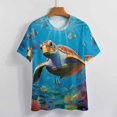 thumbnail image 3 of Nautical Green Sea Turtles Women's Short Sleeve Tops Casual Blouses T Shirt, 3 of 6