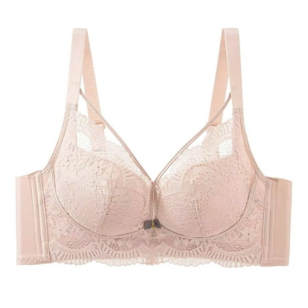 eileial Women s Sexy Bra Non-Padded Underwire Through Unlined Bra Mesh Sheer Plunge Low Cut Bralettes Pink 36