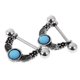 thumbnail image 5 of 2 piezas de cristal de de imitación de material acero de barra de pezón joyería del cuerpo Yuyangstore Anillo del pezón, 5 of 8