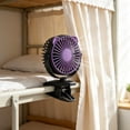 thumbnail image 4 of COM1950s Clip on Fan USB Rechargeable, Portable Desk Fan Mini with Ambient Light and Bear Ear Design, Quiet Stroller Fan for Dorm, Office and Travel, 4 of 6