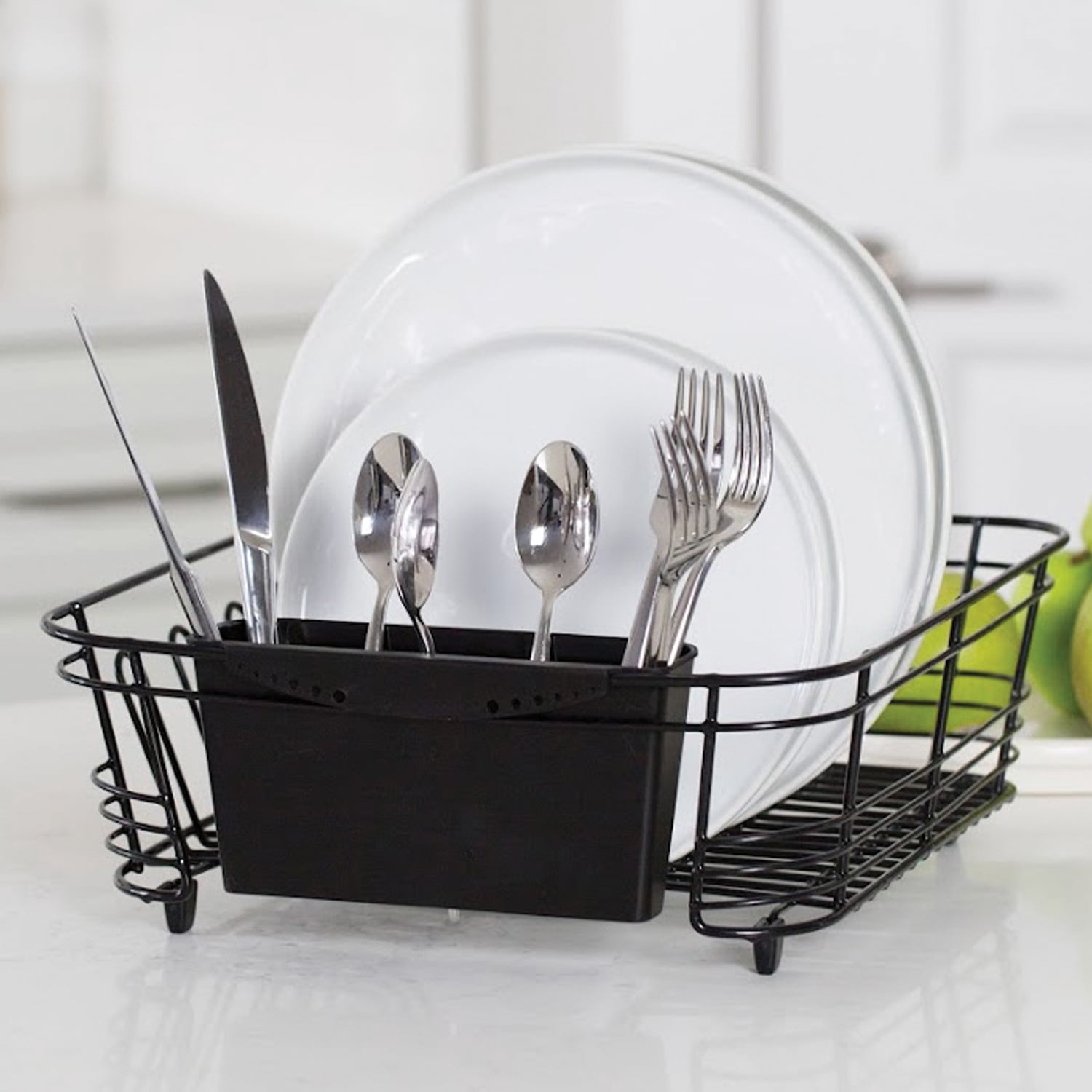 Better Houseware 2-Piece Dish Drainer, Black