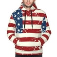 thumbnail image 3 of Zufioo Vintage American Flag Design Fleece Comfortable Hoodie for Mens,Sweatshirt for Men,Pullover Hooded Sweatshirt for Men -X-Large, 3 of 5