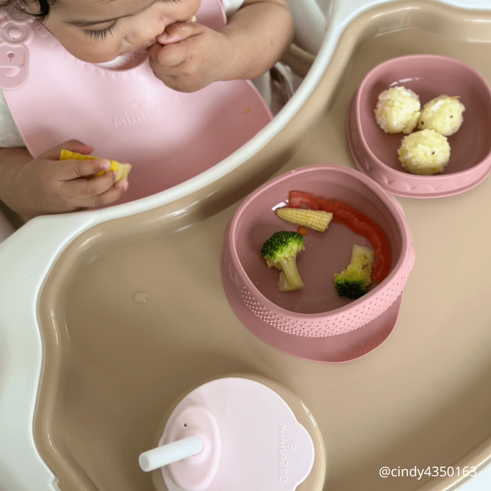 Miniware Sensory Baby Bowl, Raspberry, Food Grade Silicone for Sensory Development, 1-Count