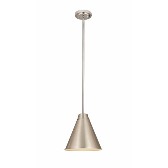 6011P12-BN-Z-Lite-Eaton - 1 Light Pendant in Sleek Style - 12 Inches Wide by 12.5 Inches High-Brushed Nickel Finish