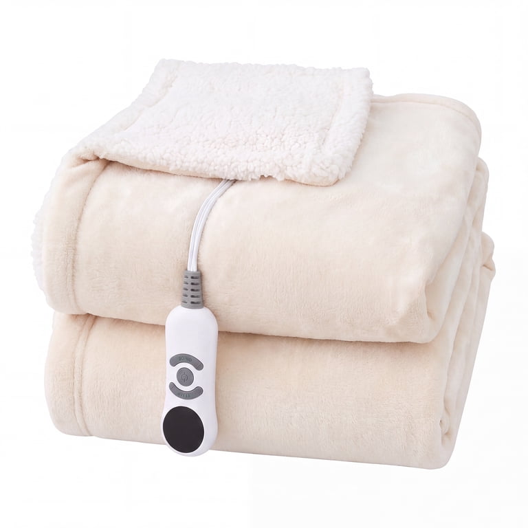 SOLESPIT Heated Blanket Twin, Flannel & Sherpa photo 2