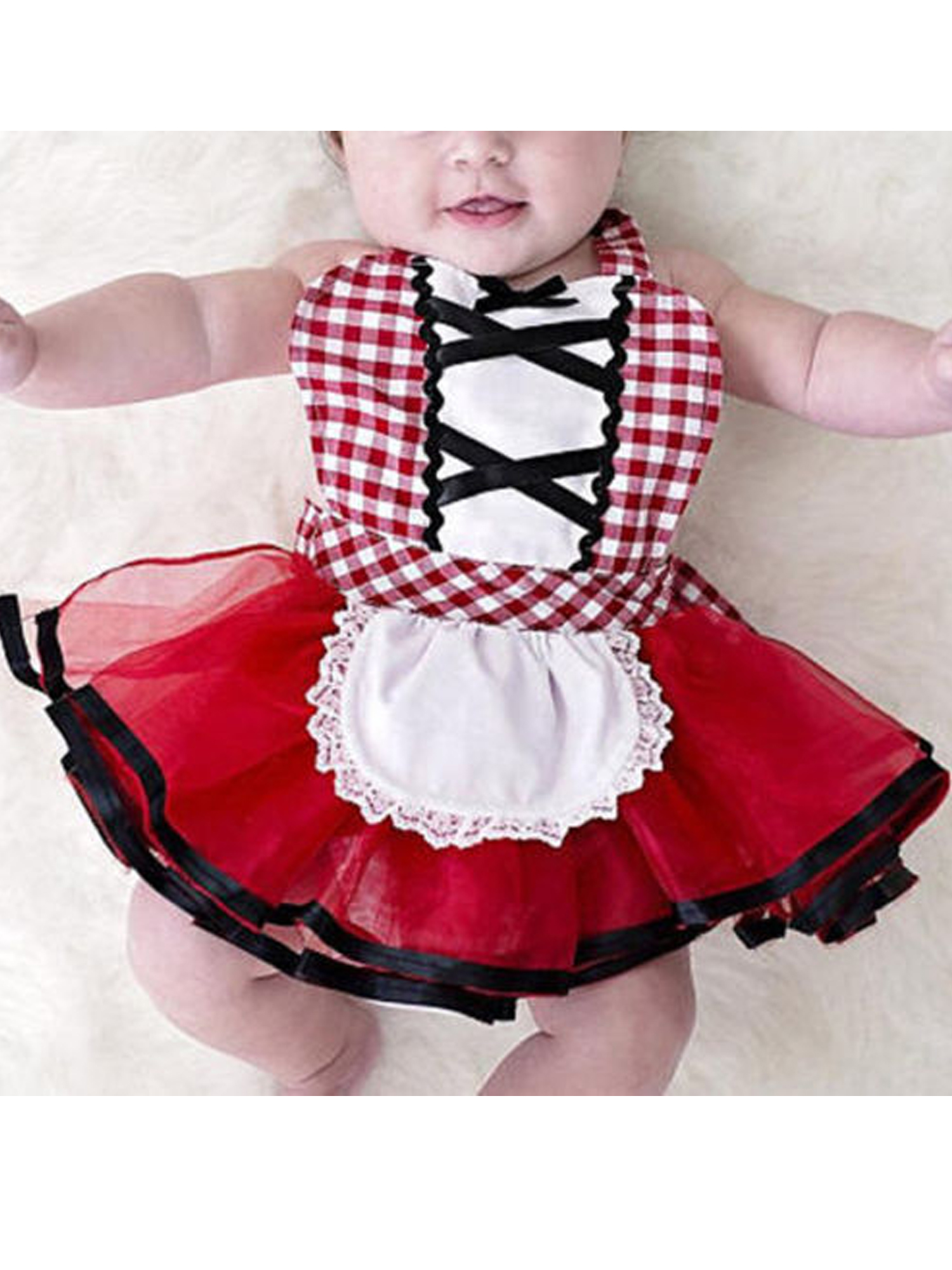 Eyicmarn Cosplay Little Red Riding Hood Garment for Babies with Cape - image 5 of 6