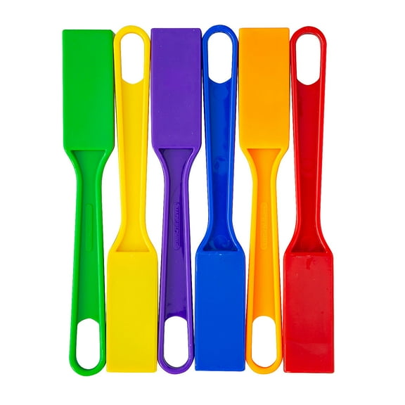 Fun Express 1" x 7 3/4" Magnetic Solid Color Plastic Wands – 6 Pieces