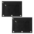 thumbnail image 1 of Nomeni 2pc Cloth Double Zipper Three Hole Document Bag Transparent Stationery Bag Office Pen Bag, 1 of 8