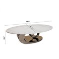 thumbnail image 2 of Marble Coffee Table with Sculptural Base, Stainless Steel, Artistic Design, 2 of 8