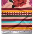 thumbnail image 3 of oneOone Viscose Chiffon Fabric Stripe & Floral Panel Print Sewing Fabric BTY 42 Inch Wide, 3 of 3