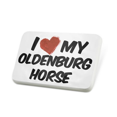 Porcelein Pin I Love my Oldenburg Horse Oldenburgh, Horse Lapel Badge – NEONBLOND