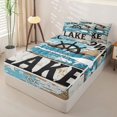 thumbnail image 2 of Manfei Rustic Farmhouse Zipper Full Size Comforter Sets with Fitted Sheet and 2 Pillowcases,Kawaii Letter Zipper Bedding Set,Light Gray,Light Gray Reversible,4pcs, 2 of 8