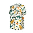 thumbnail image 6 of Fotbe Dinosaurs and Tropical Leaves Baseball Jersey Shirt for Men and Women, Casual Short Sleeves Button Down T-Shirt-XX-Large, 6 of 9