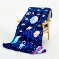 thumbnail image 4 of Kids Blanket 40 x 50 Inches Soft Throw Blanket with Space Pattern, Comfortable and Warm Fluffy Blanket, Unique Gift for Boys, Girls, Toddler, 4 of 6