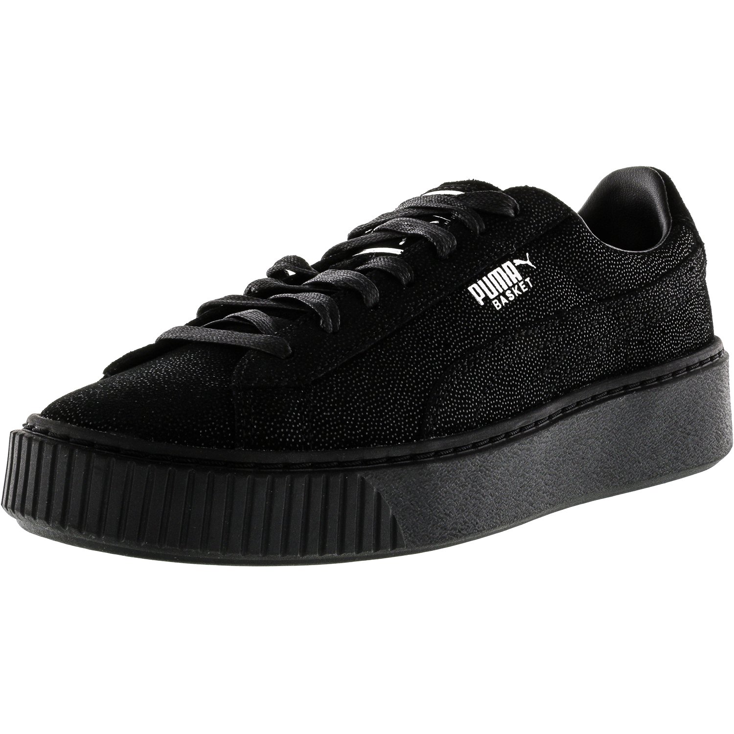 black puma platform trainers