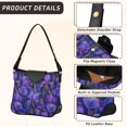 thumbnail image 3 of Iauyy Women's Handbag Removable Shoulder Satchel Bag-Polyester and PU leather ，Purple-flower, 3 of 7