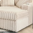 thumbnail image 5 of Roundhill Furniture Belvoir Oversized Cuddle Chaise, with Cup Holders, Beige Champagne, 5 of 9