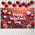 thumbnail image 4 of Red Theme Valentine's Banner Heart Shape Love Display Rose Decor Romantic  Heart Backdrop for Valentine's Party Romantic Date Anniversary Celebration, 4 of 8